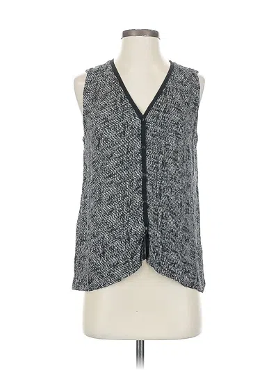 Pre-owned A.l.c Sleeveless Silk Top Gray Plunge Neckline Tops