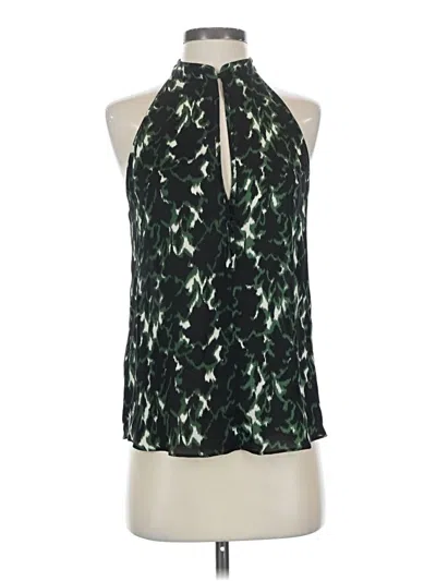 Pre-owned A.l.c Sleeveless Silk Top Green Halter Neckline Tops