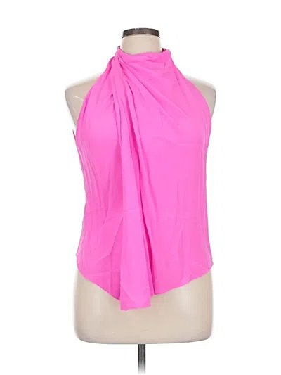 Pre-owned A.l.c Sleeveless Silk Top Pink Halter Neckline Tops
