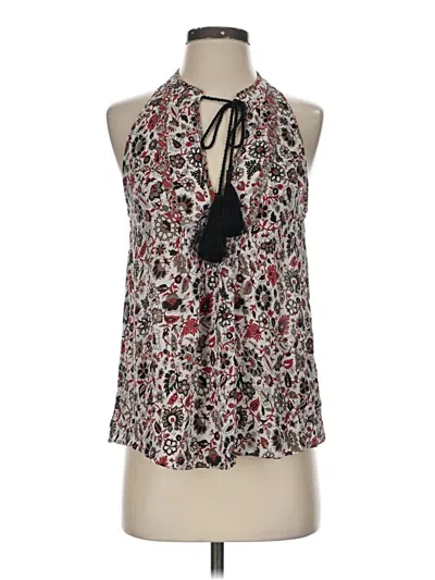 Pre-owned A.l.c Sleeveless Silk Top Red Halter Neckline Tops