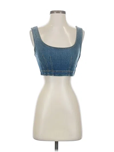Pre-owned A.l.c Sleeveless Top Blue Sweetheart Neckline Tops