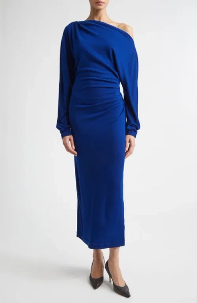 A.l.c . Sonny One-shoulder Long Sleeve Jersey Dress In Blue