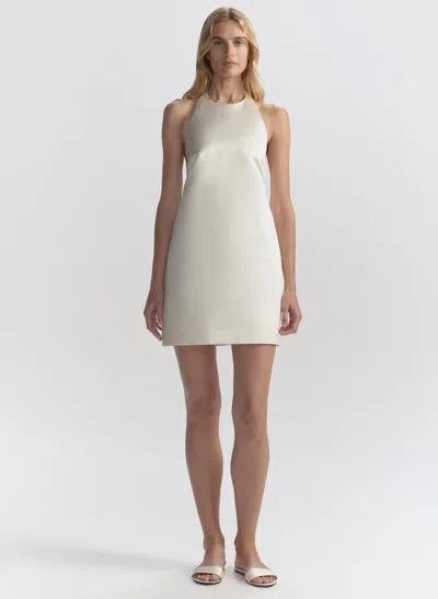 A.l.c Sophia Satin Halter Mini Dress In White
