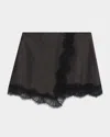 A.l.c Sophia Sparkly Lace-trim Mini Skirt In Black