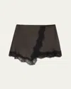 A.l.c Sophia Sparkly Lace-trim Mini Skirt In Brown