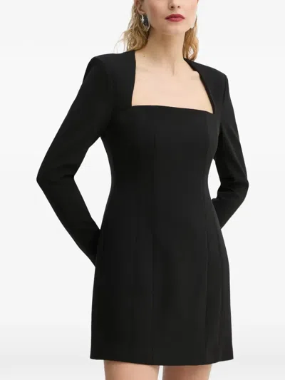 A.l.c Square-neck Long-sleeve Mini Dress In Black