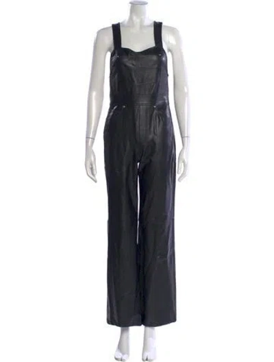 Pre-owned A.l.c Square Neckline Jumpsuit In Black