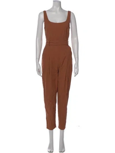 Pre-owned A.l.c Square Neckline Jumpsuit In Brown