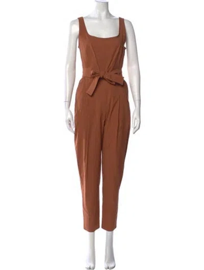 Pre-owned A.l.c Square Neckline Jumpsuit In Brown