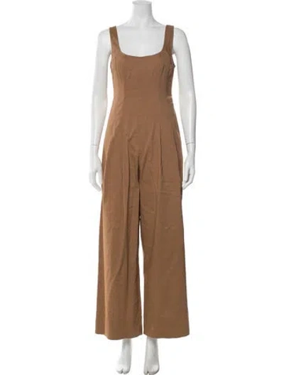 Pre-owned A.l.c Square Neckline Jumpsuit In Brown