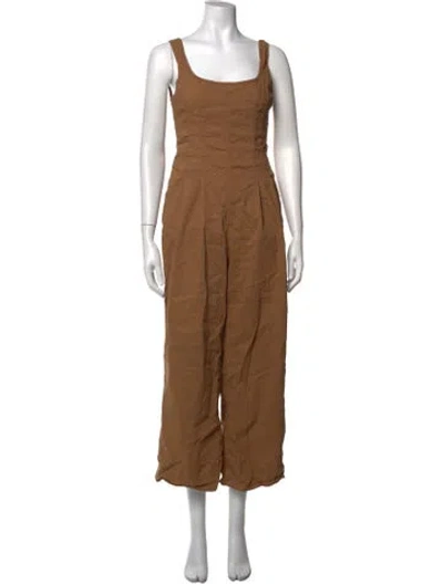 Pre-owned A.l.c Square Neckline Jumpsuit In Brown