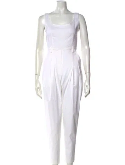 Pre-owned A.l.c Square Neckline Jumpsuit In White