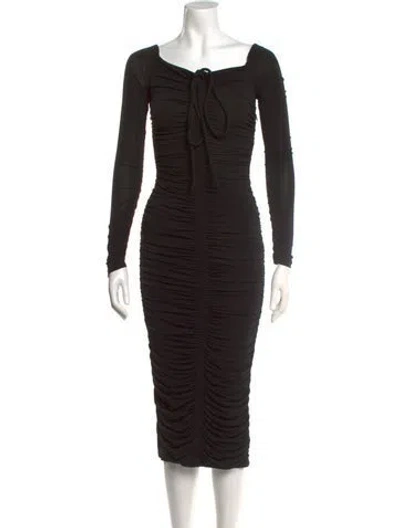 Pre-owned A.l.c Square Neckline Knee-length Dress In Black