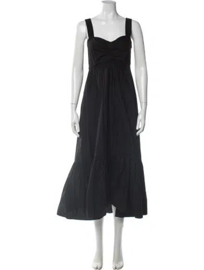 Pre-owned A.l.c Square Neckline Long Dress In Black