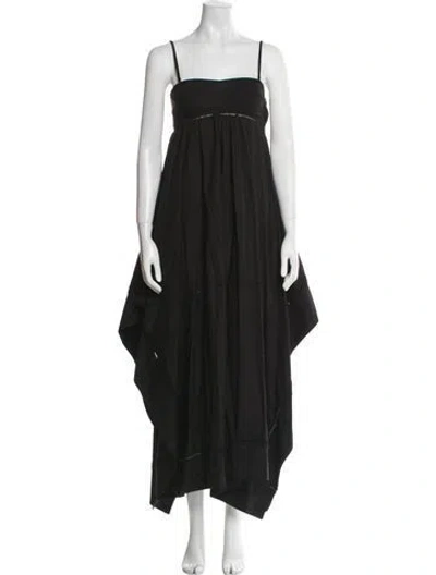 Pre-owned A.l.c Square Neckline Long Dress In Black