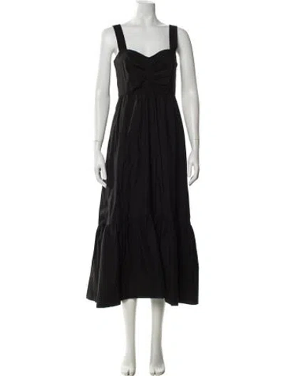 Pre-owned A.l.c Square Neckline Long Dress In Black