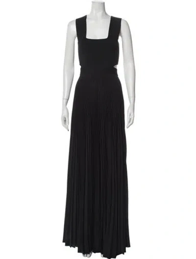 Pre-owned A.l.c Square Neckline Long Dress In Black