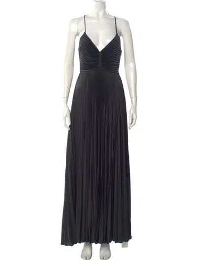 Pre-owned A.l.c Square Neckline Long Dress In Black