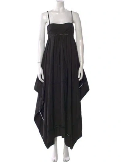 Pre-owned A.l.c Square Neckline Long Dress In Black
