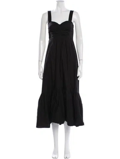 Pre-owned A.l.c Square Neckline Long Dress In Black