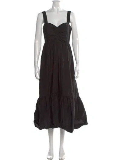 Pre-owned A.l.c Square Neckline Long Dress In Black