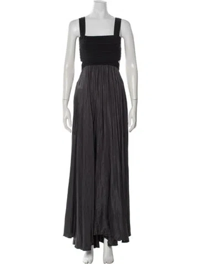 Pre-owned A.l.c Square Neckline Long Dress In Black