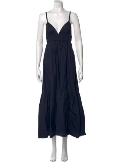Pre-owned A.l.c Square Neckline Long Dress In Blue