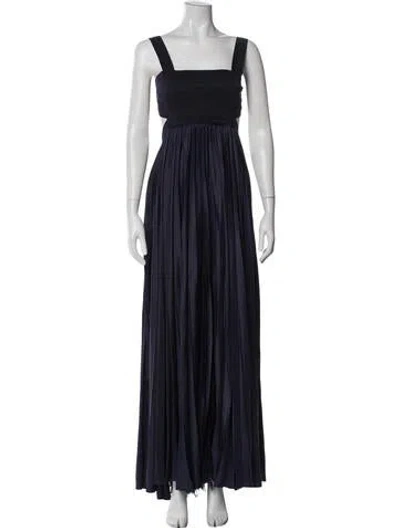 Pre-owned A.l.c Square Neckline Long Dress In Blue