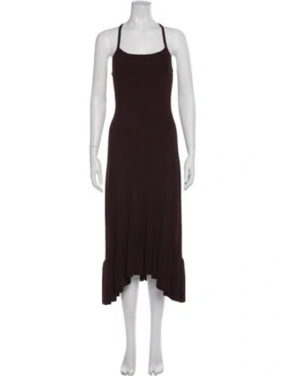Pre-owned A.l.c Square Neckline Long Dress In Brown