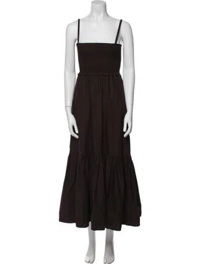 Pre-owned A.l.c Square Neckline Long Dress In Brown