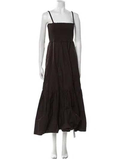 Pre-owned A.l.c Square Neckline Long Dress In Brown