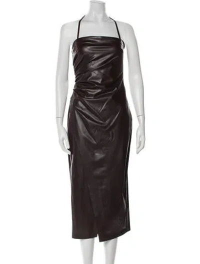 Pre-owned A.l.c Square Neckline Long Dress In Brown