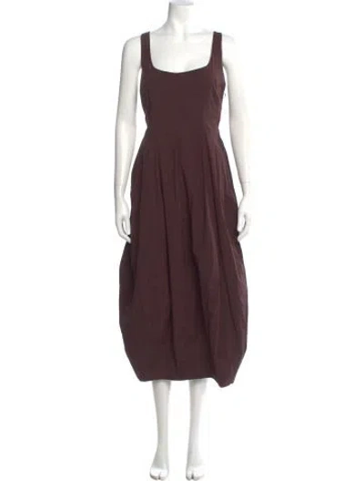 Pre-owned A.l.c Square Neckline Long Dress In Brown