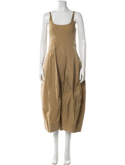 Pre-owned A.l.c Square Neckline Long Dress In Neutral