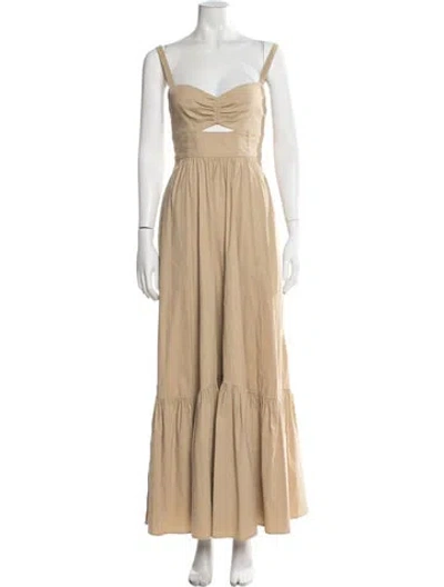 Pre-owned A.l.c Square Neckline Long Dress In Neutral