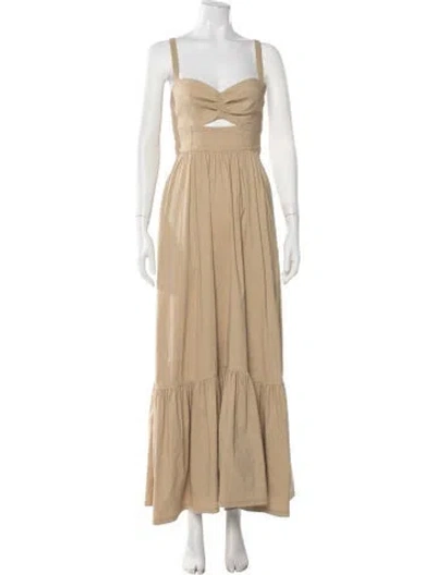 Pre-owned A.l.c Square Neckline Long Dress In Neutral