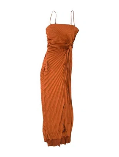 Pre-owned A.l.c Square Neckline Long Dress In Orange