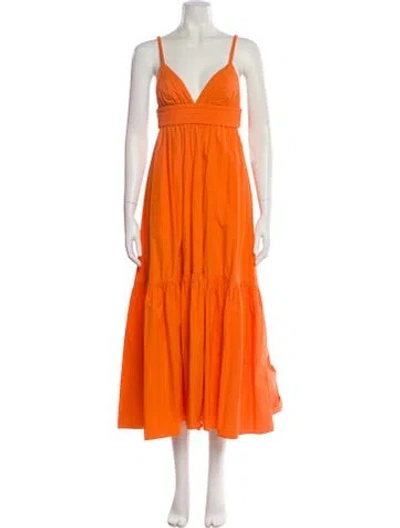 Pre-owned A.l.c Square Neckline Long Dress In Orange