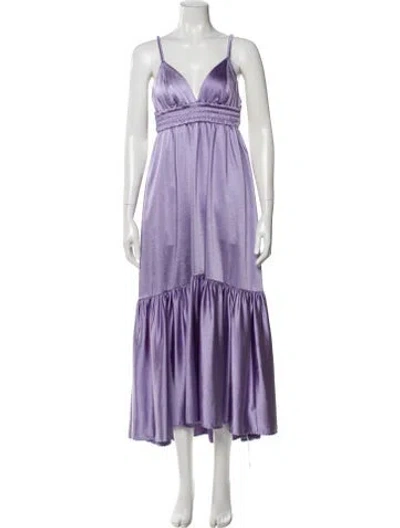 Pre-owned A.l.c Square Neckline Long Dress In Purple