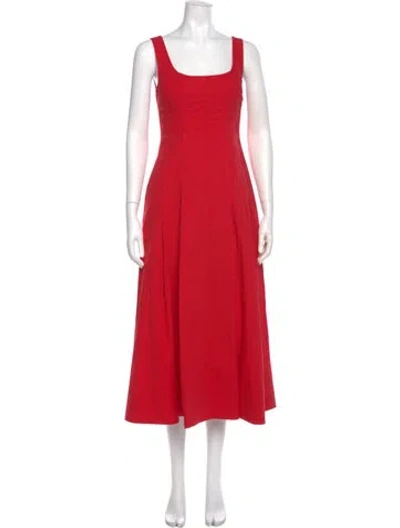 Pre-owned A.l.c Square Neckline Long Dress In Red
