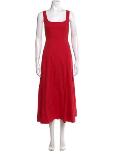 Pre-owned A.l.c Square Neckline Long Dress In Red