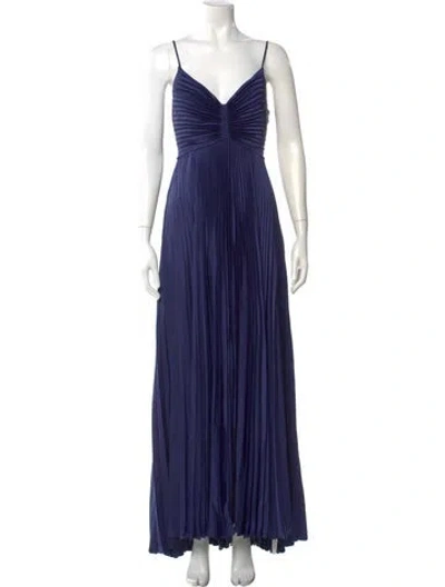 Pre-owned A.l.c Square Neckline Long Dress W/ Tags In Blue