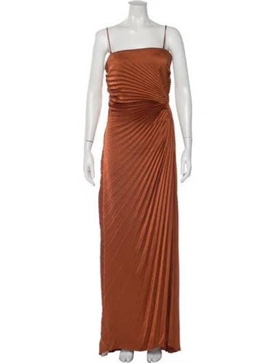 Pre-owned A.l.c Square Neckline Long Dress W/ Tags In Brown