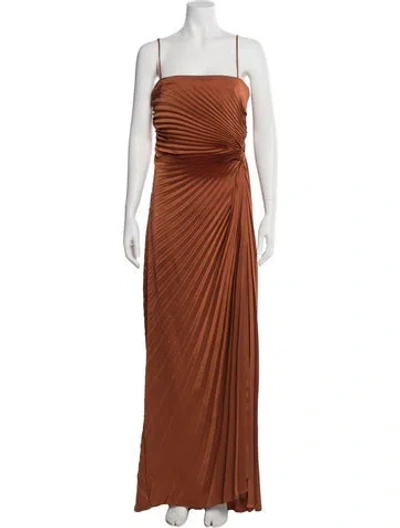 Pre-owned A.l.c Square Neckline Long Dress W/ Tags In Orange