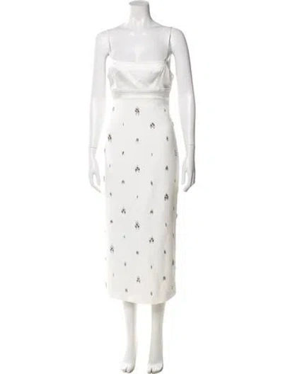Pre-owned A.l.c Square Neckline Long Dress In White