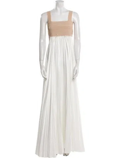 Pre-owned A.l.c Square Neckline Long Dress In White