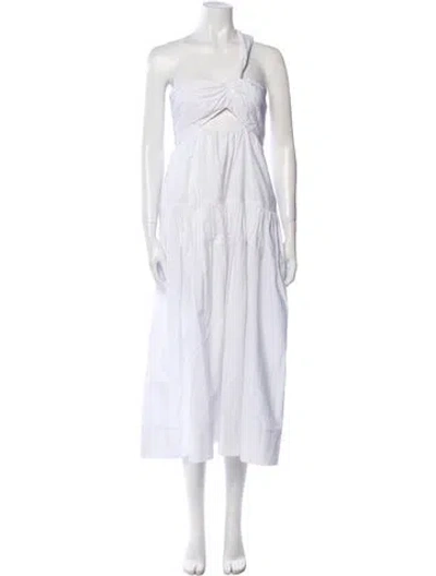Pre-owned A.l.c Square Neckline Long Dress In White