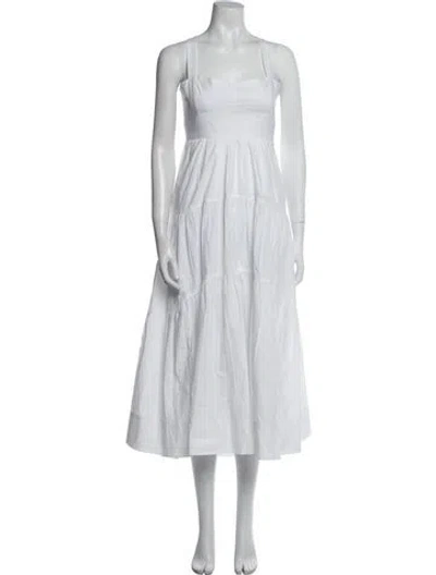 Pre-owned A.l.c Square Neckline Long Dress In White