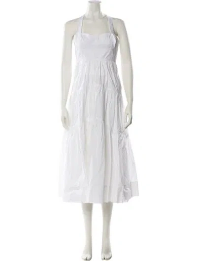 Pre-owned A.l.c Square Neckline Long Dress In White