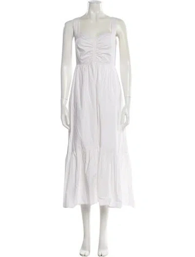 Pre-owned A.l.c Square Neckline Long Dress In White
